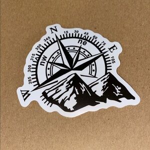 🌈20/$12🌈 Black and White Compass Mountain Sticker